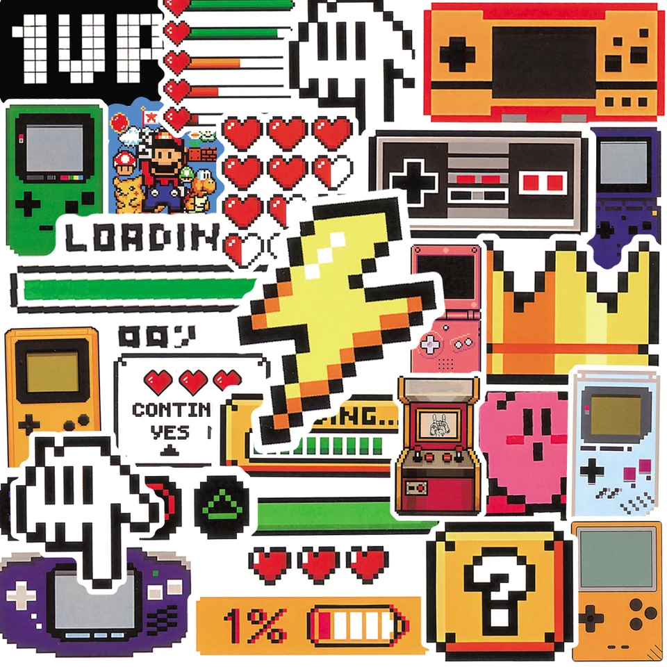Retro Gaming Nostalgia - 50PCS Classic Gaming Console Cartoon Stickers