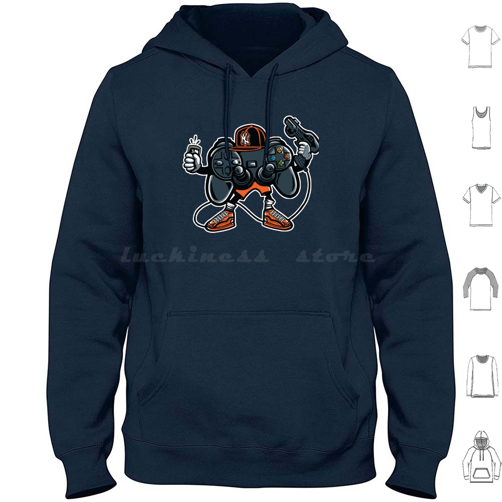 Retro Gaming Console Gun - Video Game Controller Hoodies Long Sleeve