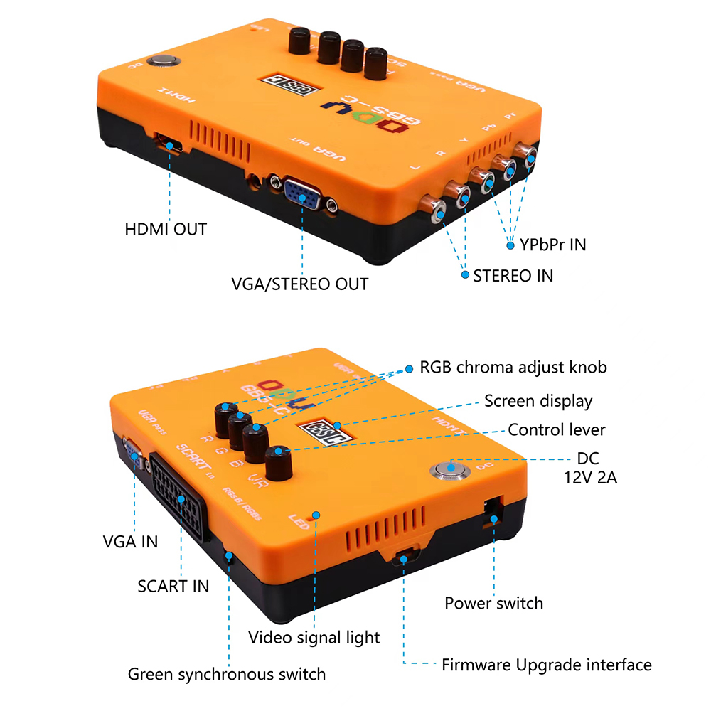Retro Gaming Nostalgia - ODV-GBS-C Component/VGA/Scart to VGA/HDMI-Compatible Scan Converter