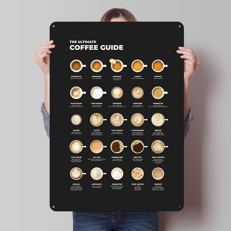 Retro Gaming Guide - The Ultimate Coffee Guide Chart Metal