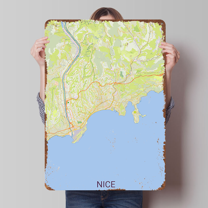 Map of Nice France Printed Pos - Retro Gaming France บทวิจารณ์และราคา