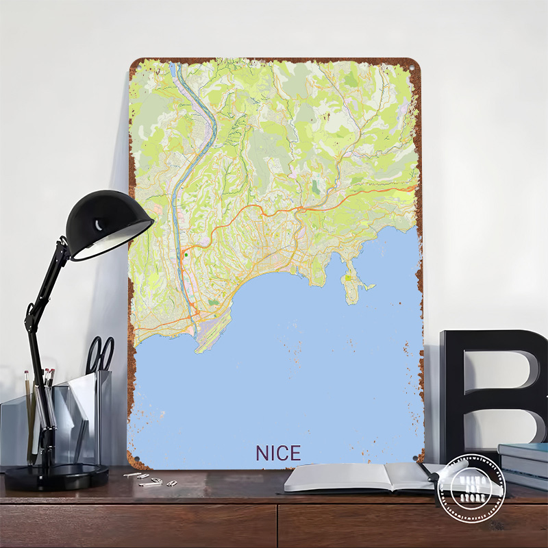 Map of Nice France Printed Pos - Retro Gaming France บทวิจารณ์และราคา