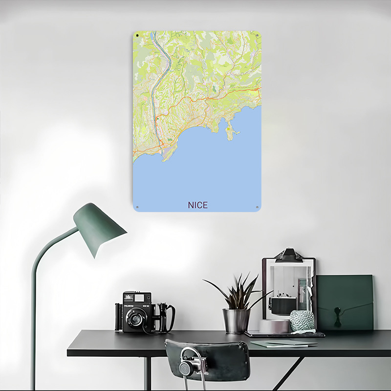 Map of Nice France Printed Pos - Retro Gaming France บทวิจารณ์และราคา