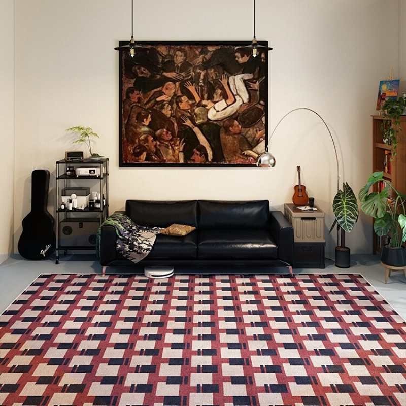 Retro Plaid Living Room Decora - Retro Gaming Rug บทวิจารณ์และราคา