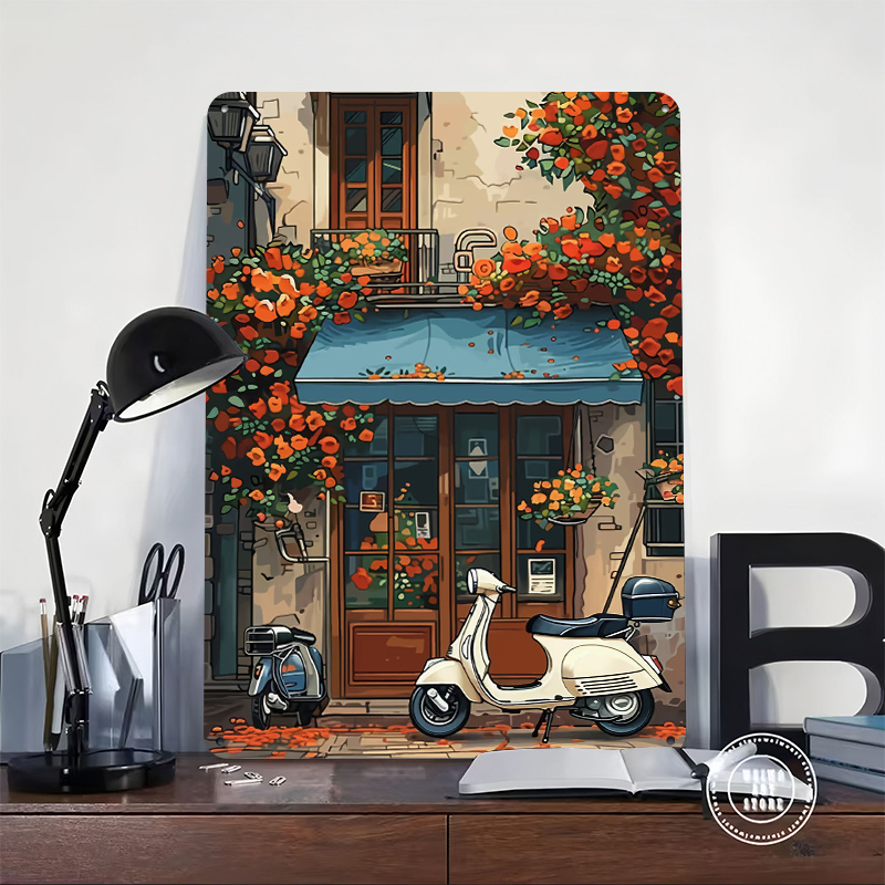 Vintage Scooter Shop Poster Cu - Retro Gaming Shops บทวิจารณ์และราคา
