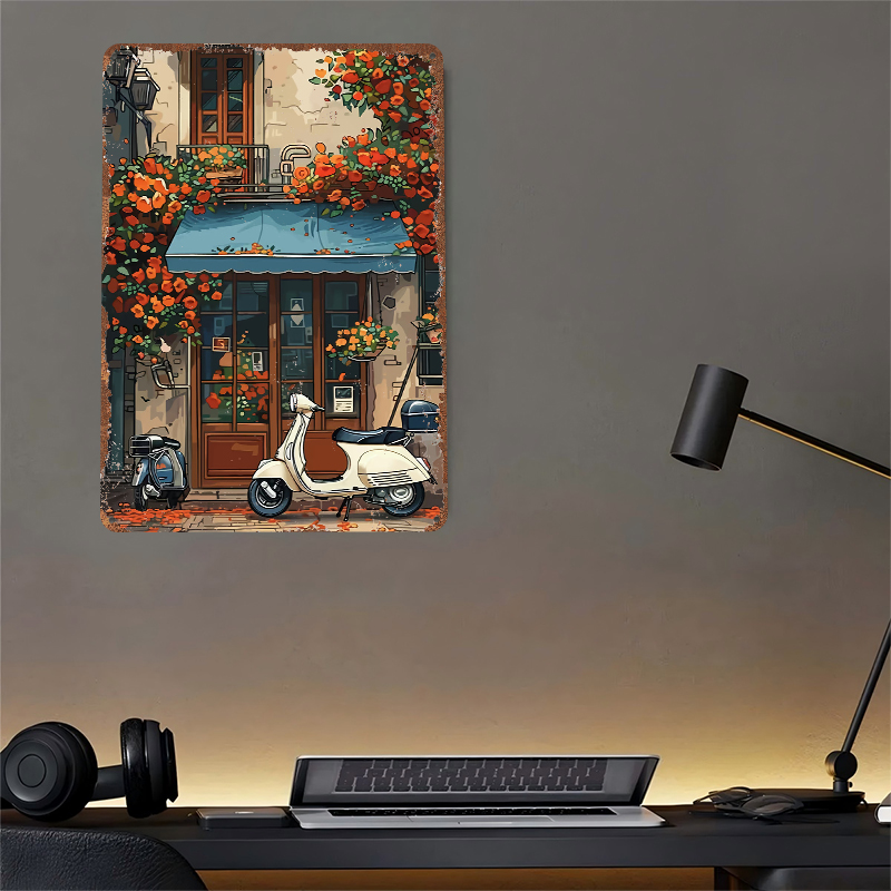 Vintage Scooter Shop Poster Cu - Retro Gaming Shops บทวิจารณ์และราคา