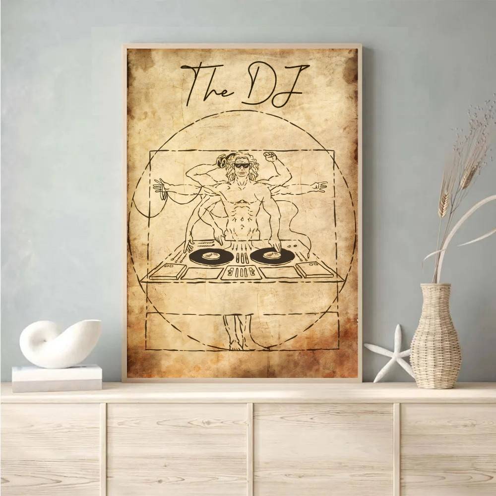 Vintage Vitruvian Style Music  - Retro Gaming Wallpaper บทวิจารณ์และราคา