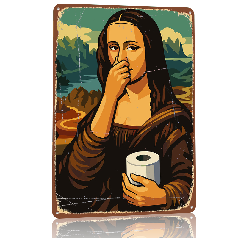 Mona Lisa Holding Toilet Paper - Retro Gaming Wallpaper บทวิจารณ์และราคา