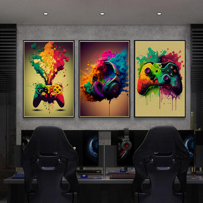 Colorful Game Controller Wall  - Retro Gaming Wallpaper บทวิจารณ์และราคา