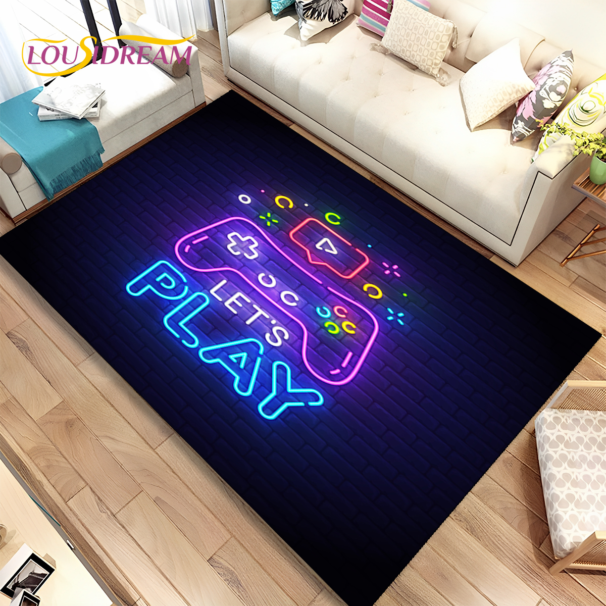 Cartoon Game Gamer Gamepad Rug - Retro Gaming Rug บทวิจารณ์และราคา