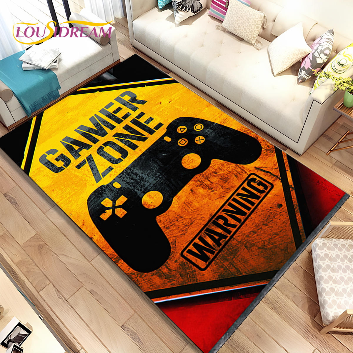 Cartoon Game Gamer Gamepad Rug - Retro Gaming Rug บทวิจารณ์และราคา