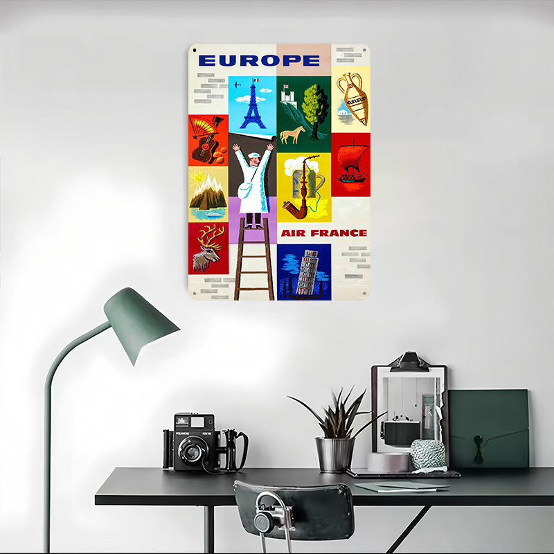 Europe Air France Travel Metal - Retro Gaming France บทวิจารณ์และราคา