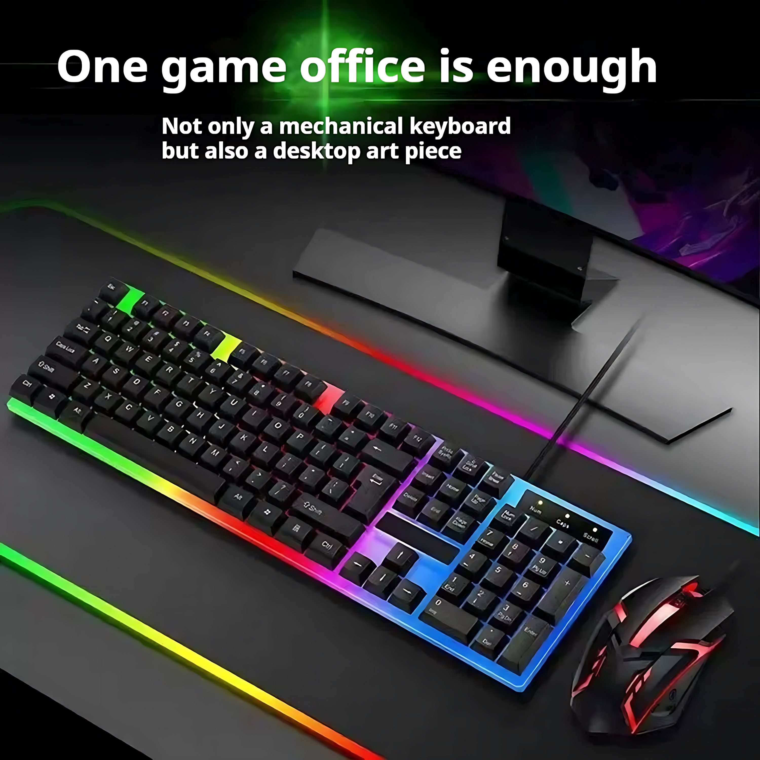 Rainbow Backlit Wired Keyboard - Retro Gaming Accessories บทวิจารณ์และราคา