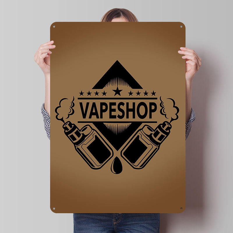 Vape Shop Logo Tinplate Poster - Retro Gaming Shops บทวิจารณ์และราคา