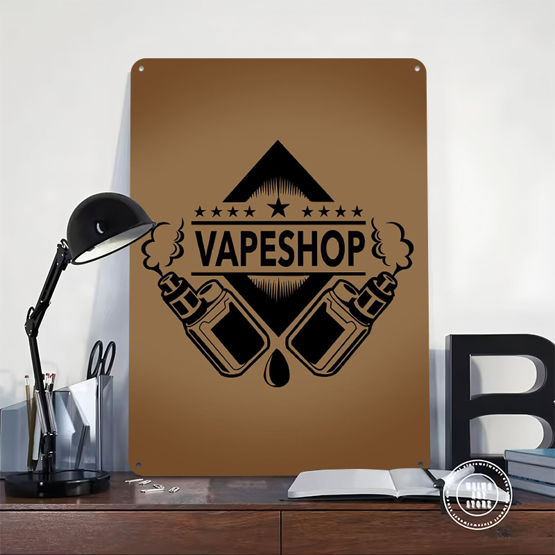 Vape Shop Logo Tinplate Poster - Retro Gaming Shops บทวิจารณ์และราคา
