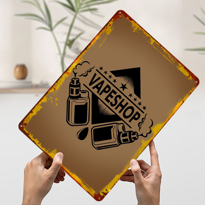 Vape Shop Logo Tinplate Poster - Retro Gaming Shops บทวิจารณ์และราคา
