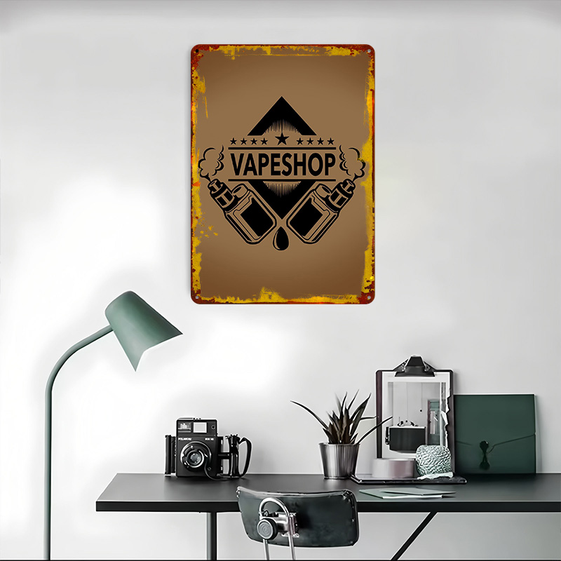 Vape Shop Logo Tinplate Poster - Retro Gaming Shops บทวิจารณ์และราคา