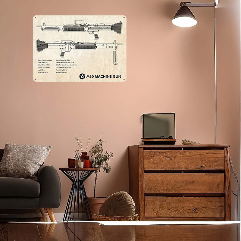 M60 Machine Gun Paper Tin Post - Retro Gaming Wallpaper บทวิจารณ์และราคา