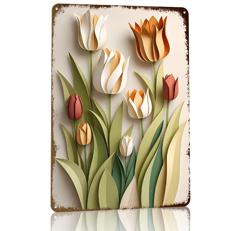 Paper Cutout Tulips Flowers Pr - Retro Gaming Wallpaper บทวิจารณ์และราคา