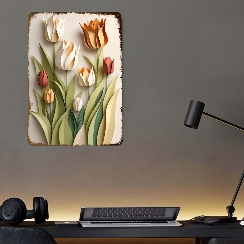 Paper Cutout Tulips Flowers Pr - Retro Gaming Wallpaper บทวิจารณ์และราคา