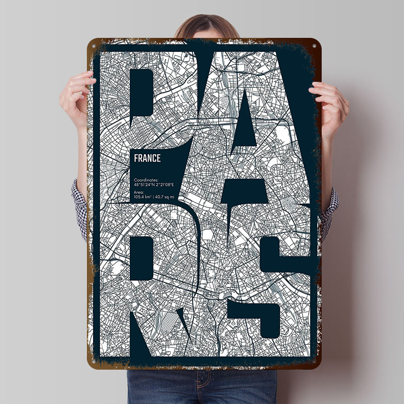 Paris France Map Typography Pr - Retro Gaming France บทวิจารณ์และราคา