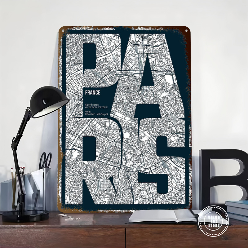 Paris France Map Typography Pr - Retro Gaming France บทวิจารณ์และราคา