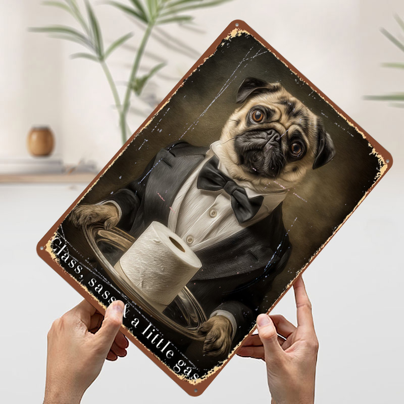 Pug Butler With Toilet Paper P - Retro Gaming Wallpaper บทวิจารณ์และราคา