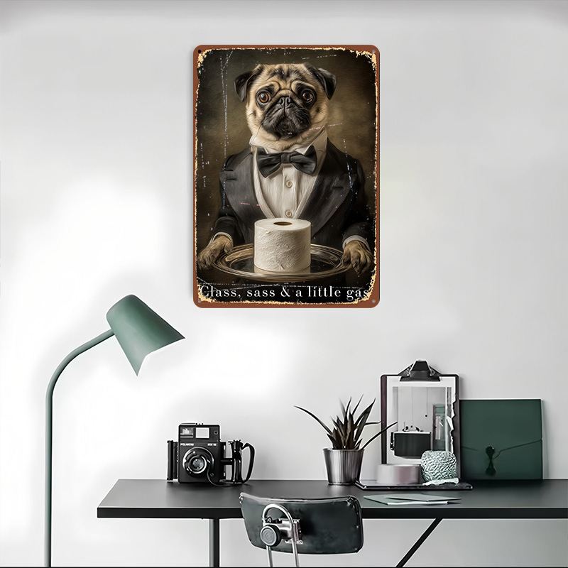 Pug Butler With Toilet Paper P - Retro Gaming Wallpaper บทวิจารณ์และราคา