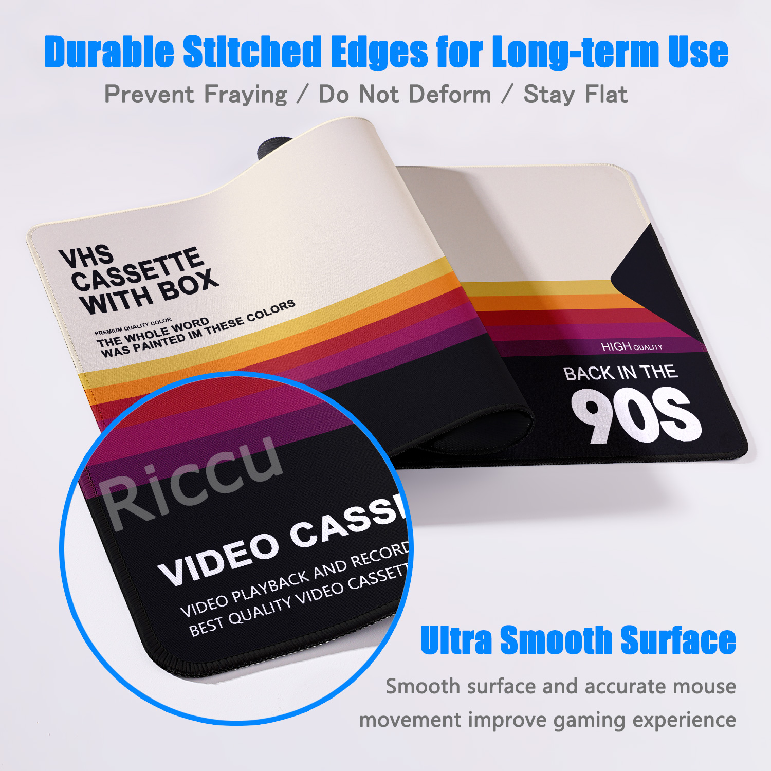 Retro VHS Style Mouse Pad Xxl  - Retro Gaming Rug บทวิจารณ์และราคา
