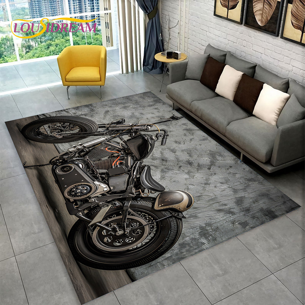 3D Retro Vintage Motorcycle Ar - Retro Gaming Rug บทวิจารณ์และราคา