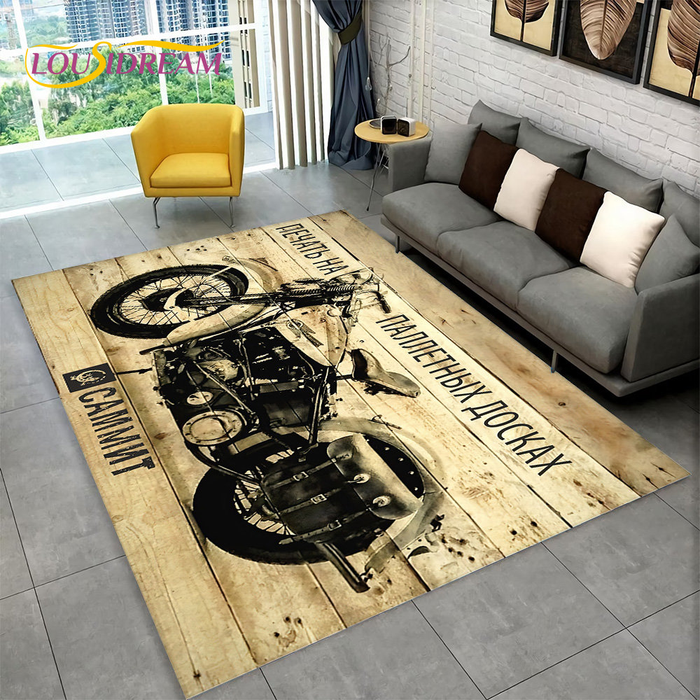 3D Retro Vintage Motorcycle Ar - Retro Gaming Rug บทวิจารณ์และราคา