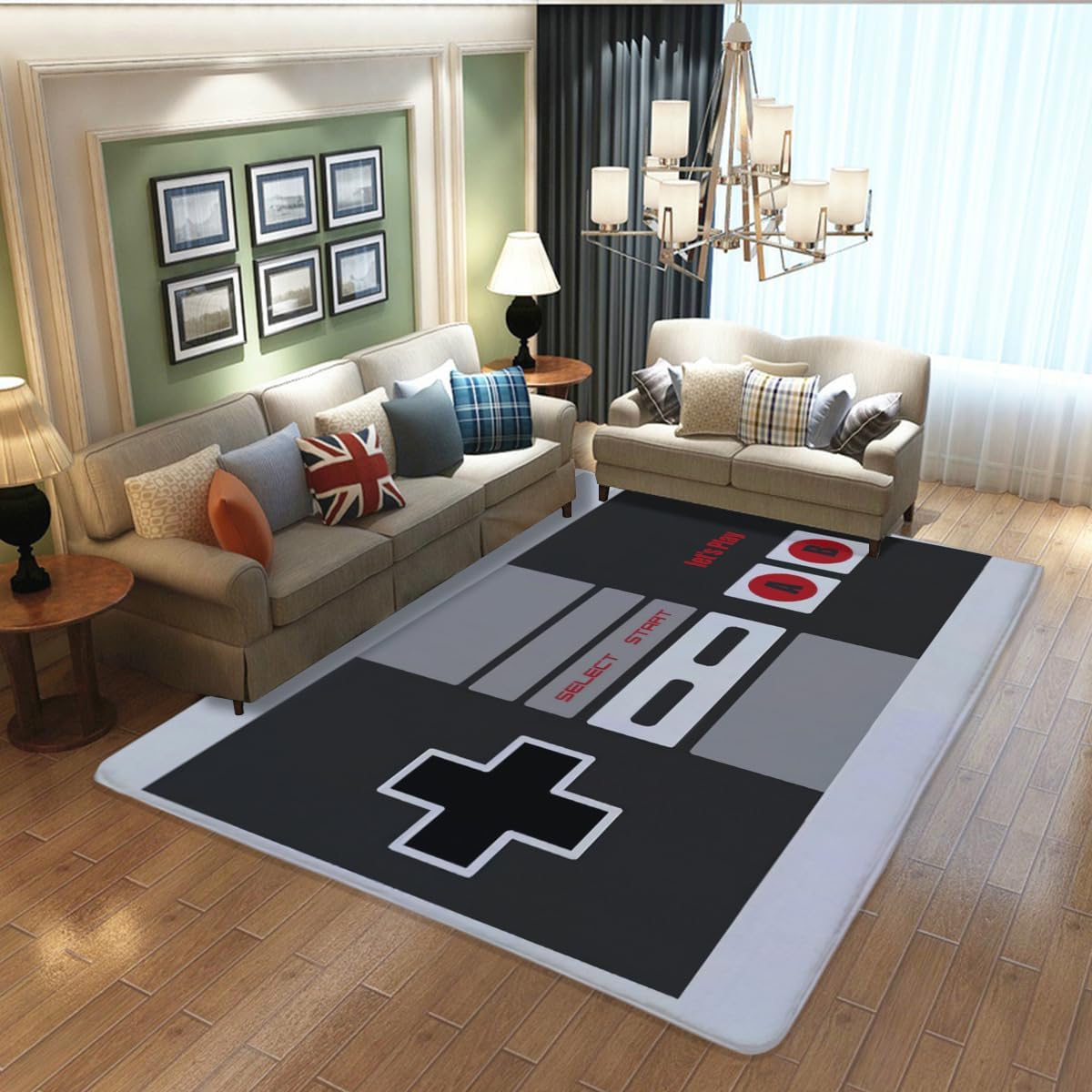 Vintage NES Controller Themed  - Retro Gaming Rug บทวิจารณ์และราคา
