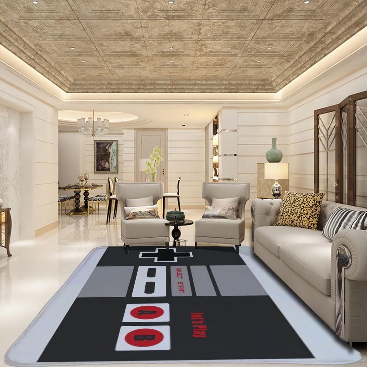 Vintage NES Controller Themed  - Retro Gaming Rug บทวิจารณ์และราคา