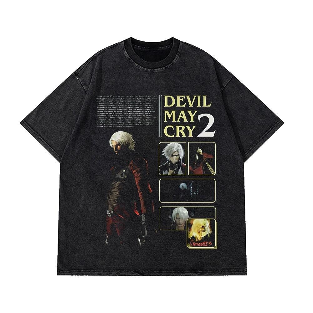 Devil May Cry Retro Washed T-s - Retro Gaming Shops บทวิจารณ์และราคา