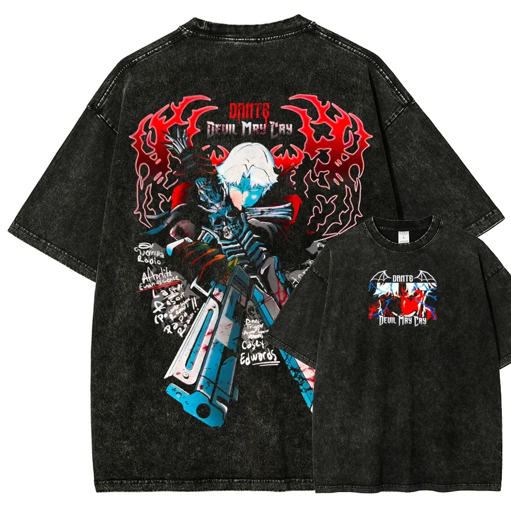 Devil May Cry Retro Washed T-s - Retro Gaming Shops บทวิจารณ์และราคา