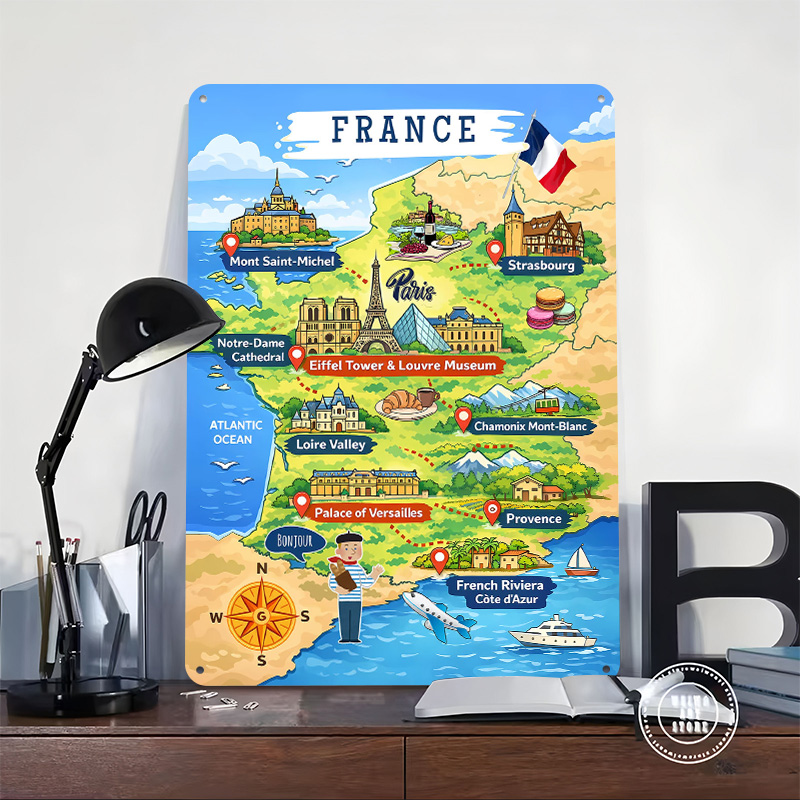 France Travel Map Cartoon Meta - Retro Gaming France บทวิจารณ์และราคา