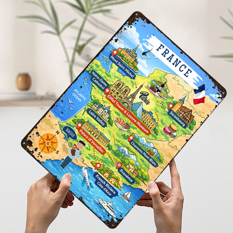 France Travel Map Cartoon Meta - Retro Gaming France บทวิจารณ์และราคา