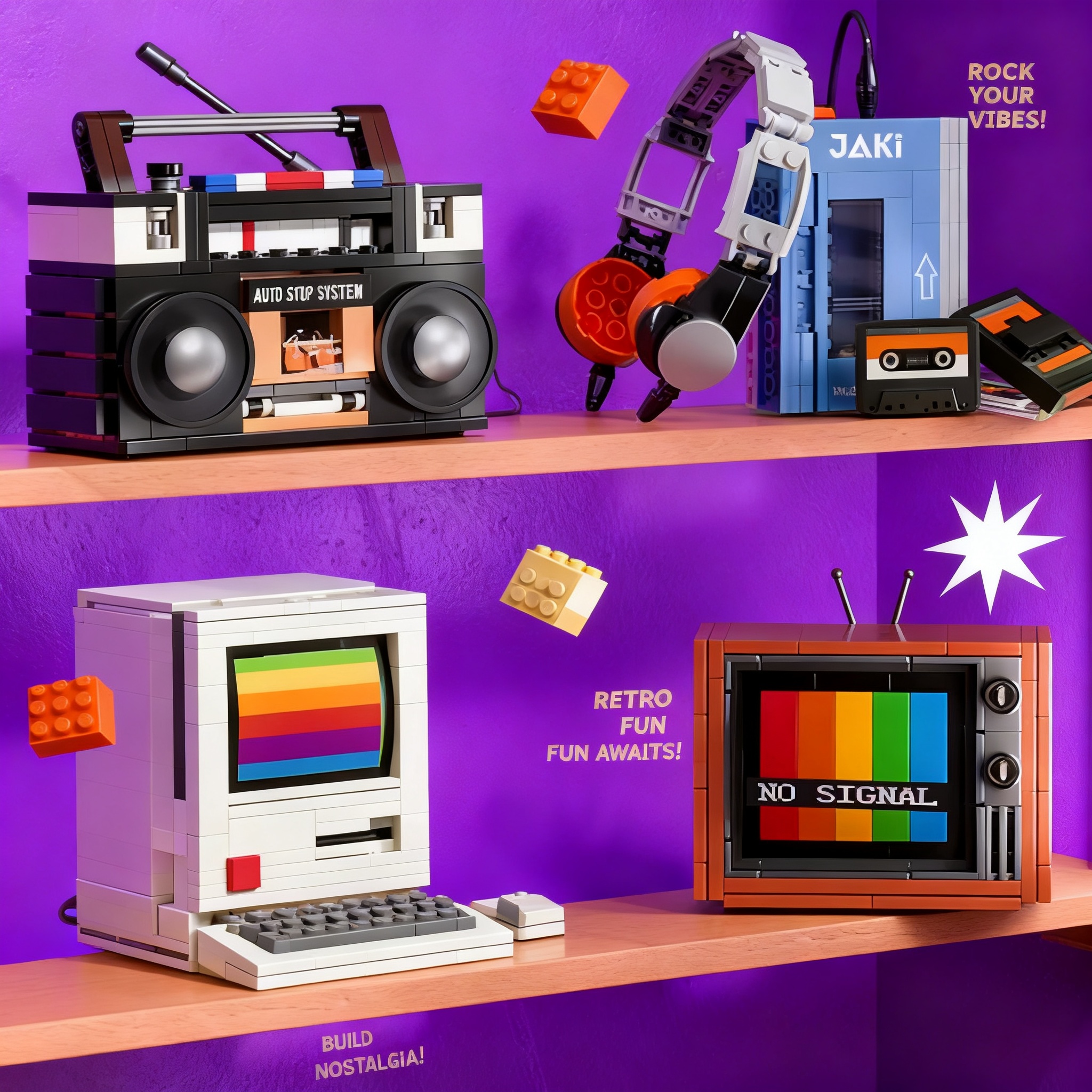 Retro DIY Building Blocks TV R - Retro Gaming Nostalgia บทวิจารณ์และราคา
