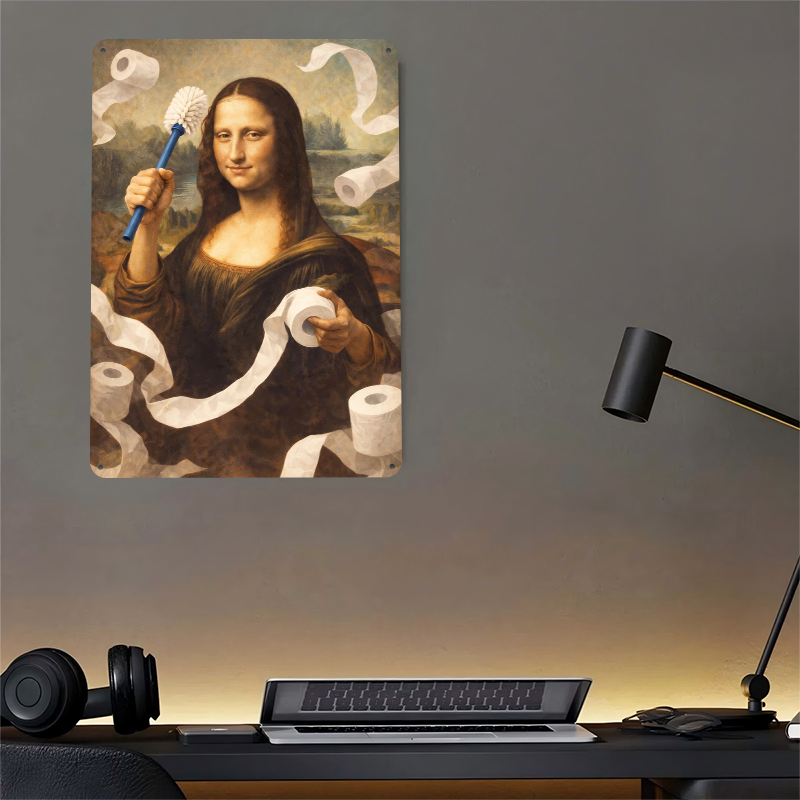 Mona Lisa With Toilet Brush an - Retro Gaming Wallpaper บทวิจารณ์และราคา