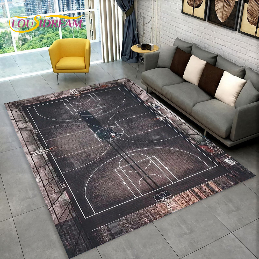 3D Basketball Cour Cartoon Are - Retro Gaming Rug บทวิจารณ์และราคา