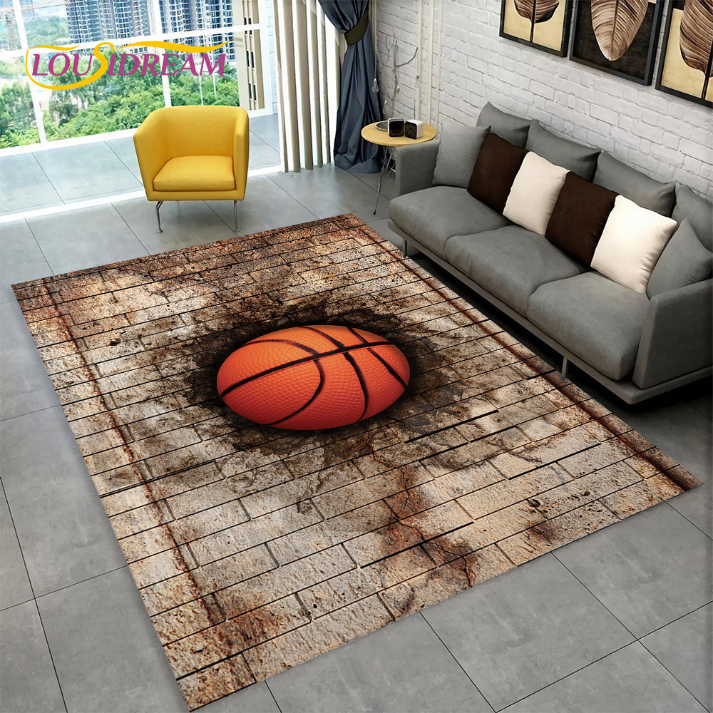 3D Basketball Cour Cartoon Are - Retro Gaming Rug บทวิจารณ์และราคา