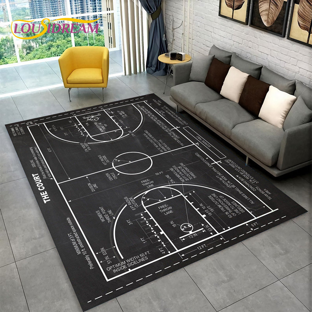 3D Basketball Cour Cartoon Are - Retro Gaming Rug บทวิจารณ์และราคา