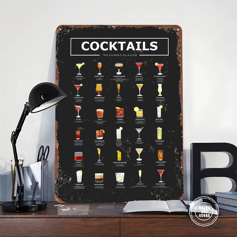 Cocktails Guide Printed Poster - Retro Gaming Guide บทวิจารณ์และราคา