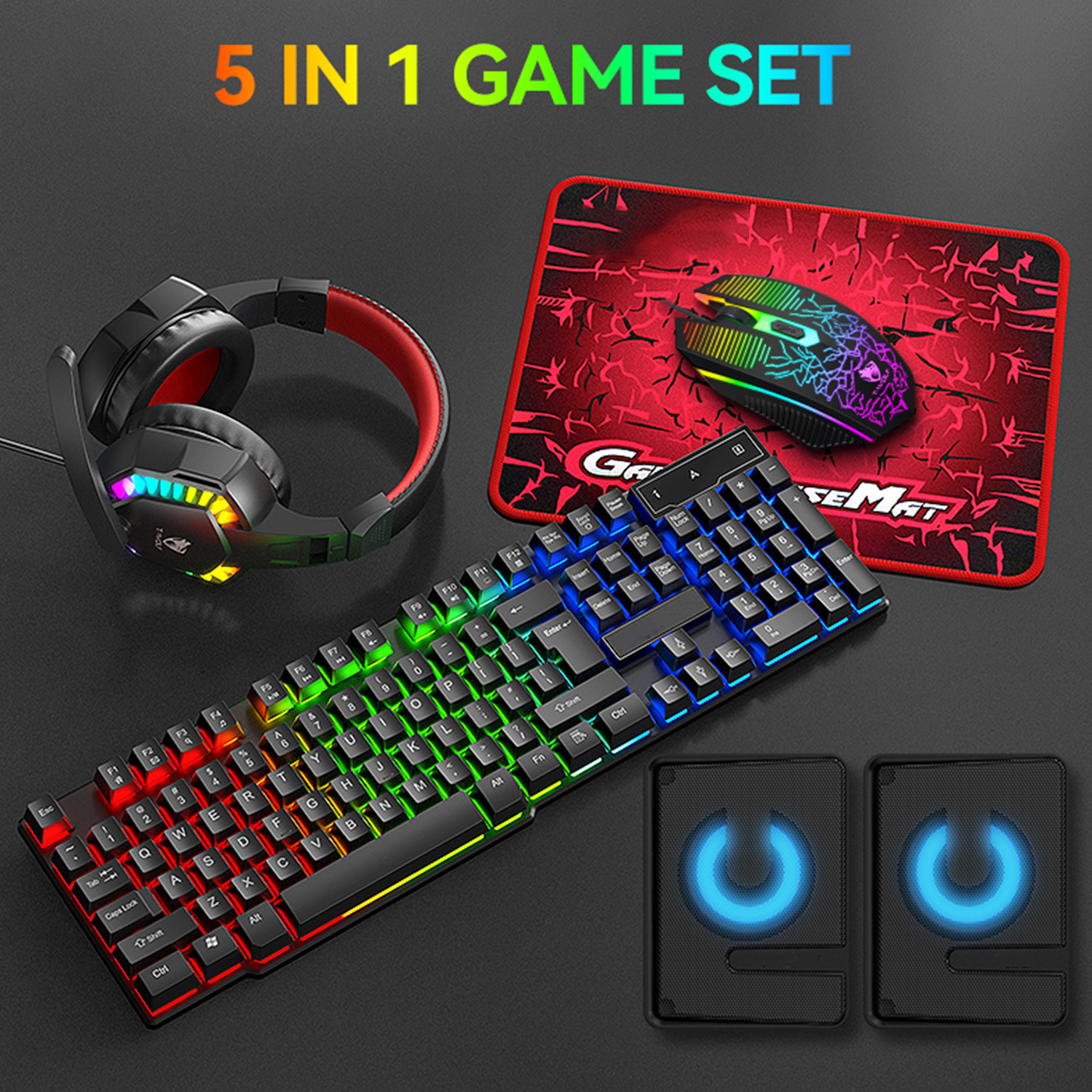 5-in-1 Set Gaming Combo Keyboa - Retro Gaming Accessories บทวิจารณ์และราคา