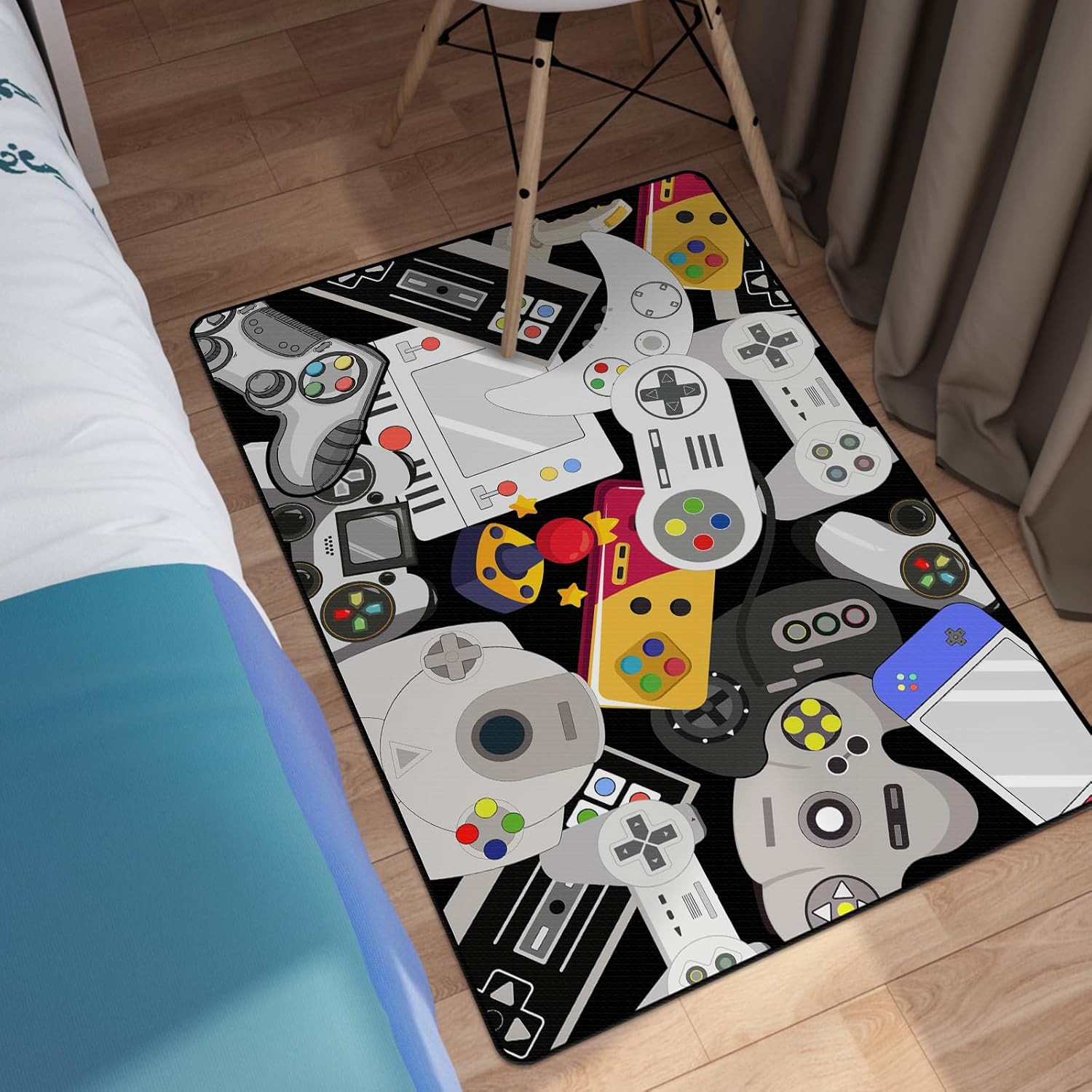 Retro Game Controller Print Ar - Retro Gaming Rug บทวิจารณ์และราคา