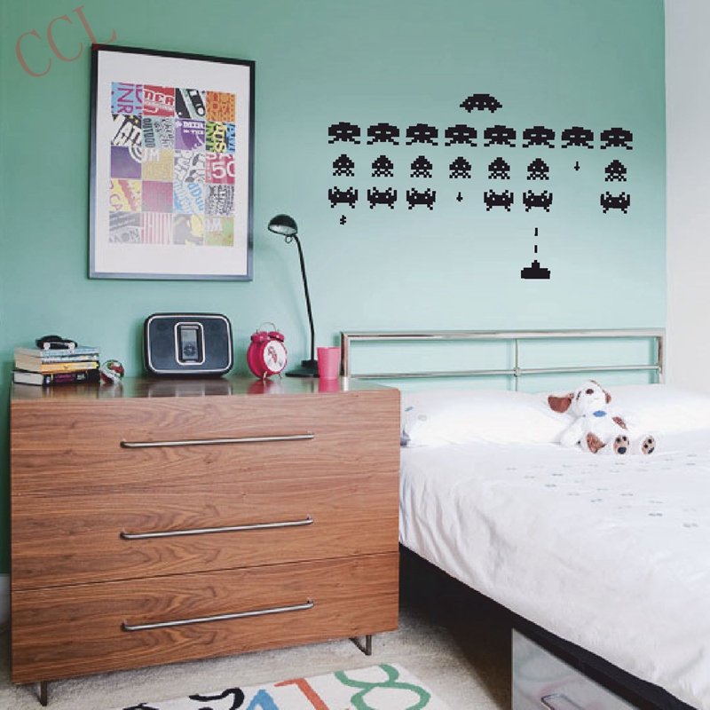 Gamer Vinyl Stickers SPACE INV - Retro Gaming Wallpaper บทวิจารณ์และราคา